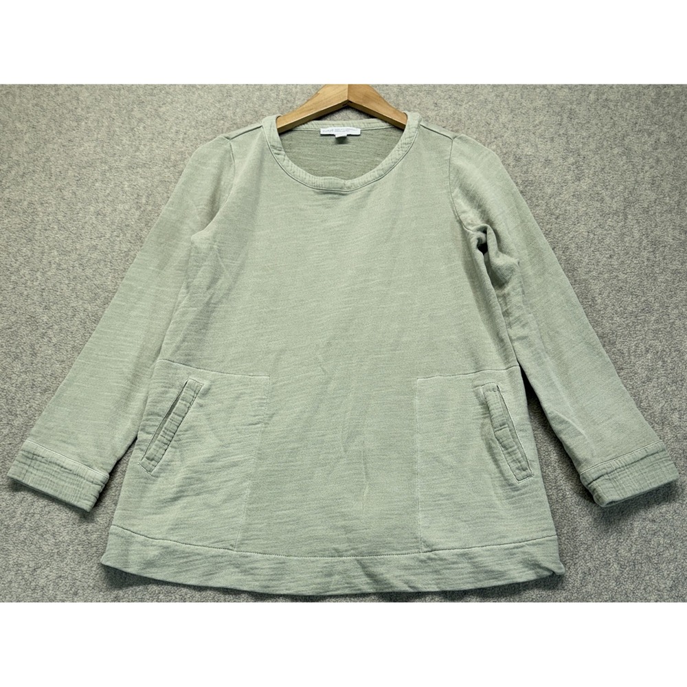Pure‎ J. Jill Womens Blouse Top Light Green Long Sleeve Dual Pocket Pullover XS